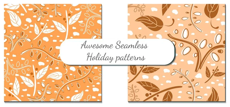 Set of two winter patterns in vector Stock Illustration