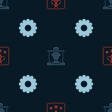 Set Type of bee, Beekeeper with protect hat and Flower on seamless pattern Stock Illustration