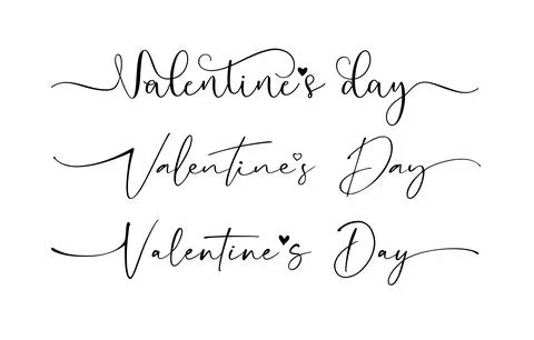 Set of typographic horizontal lines for valentines Illustrazione stock
