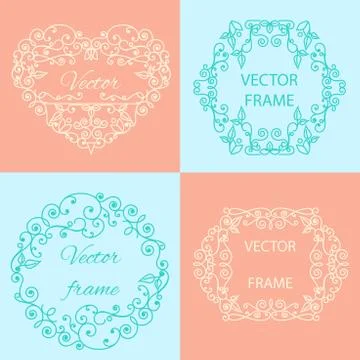 Set typographic ornamental objects Stock Illustration