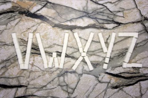 Set of U, V, W, X, Y, Z letter symbols made of insulating tape isolated over  Stock Photos