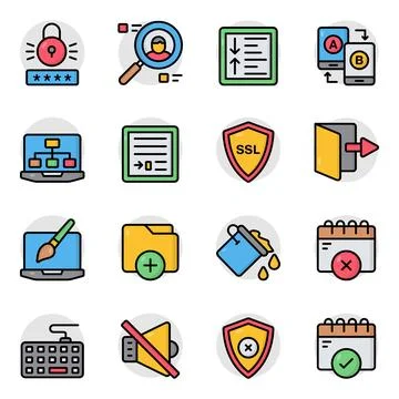 Set of Ui and Ux Flat Icons Stock Illustration