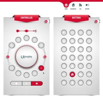 Set of ui controllers and buttons Stock Illustration