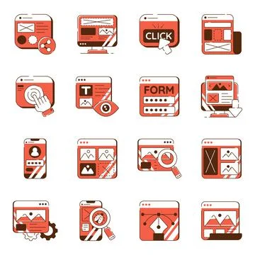 Set of Ui Flat Icons Stockillustratie