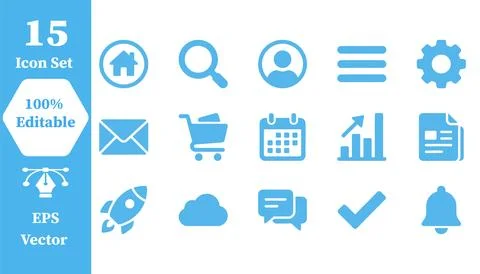 Set of UI interface and website navigation vector icons with navigation Stock-Illustration