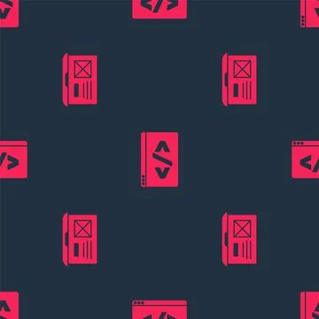 Set UI or UX design and Front end development on seamless pattern. Vector Stockillustratie