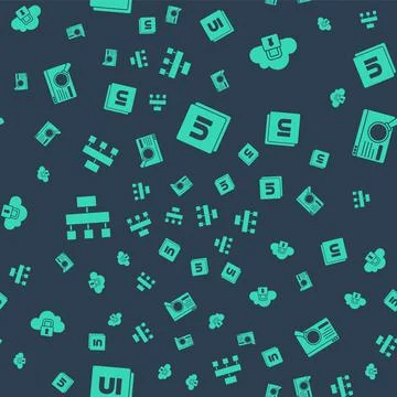 Set UI or UX design, Cloud computing lock, Site map and on seamless pattern Illustrazione stock