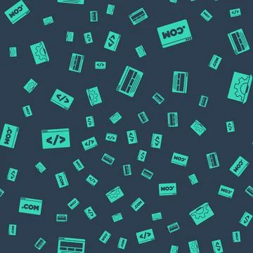 Set UI or UX design, , Front end development and Web on seamless pattern. Vector Stock Illustration