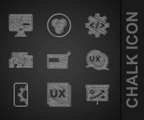 Set UI or UX design, Planning strategy concept, Web development, Monitor, mob Stockillustratie