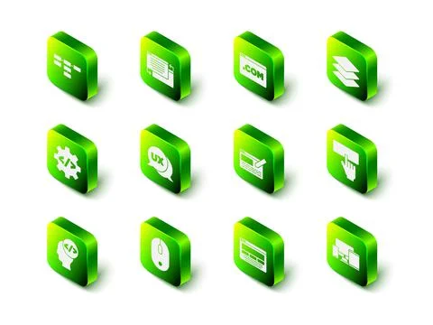 Set UI or UX design, Layers, Keyboard, Monitor, mobile, tablet,  and Computer Illustration