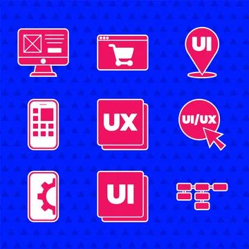 Set UI or UX design, Site map, Web development, Mobile Apps, and icon. Vector イラスト素材