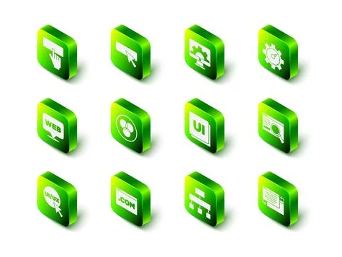 Set UI or UX design, Web development, Website statistic, Site map and icon 스톡 일러스트