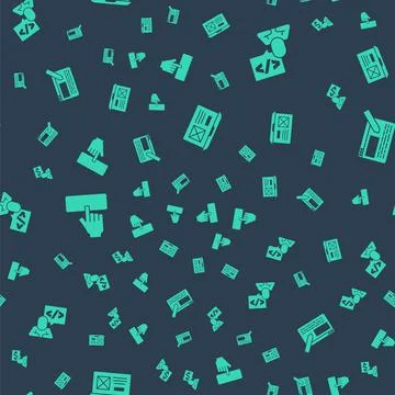 Set UI or UX design, Front end development, Keyboard and on seamless pattern Stock Illustration