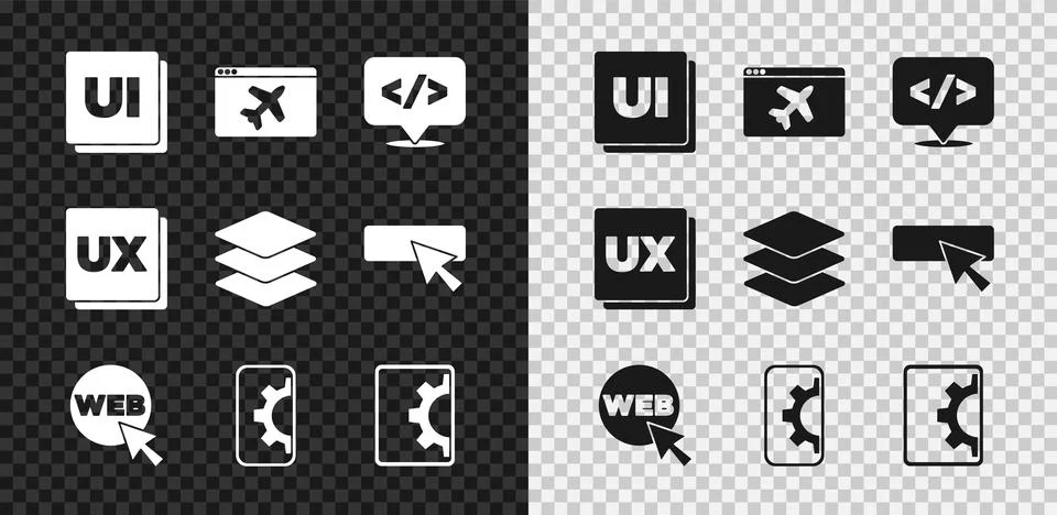 Set UI or UX design, Website template, Front end development, and graphic, and 스톡 일러스트