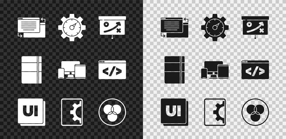 Set UI or UX design, Website statistic, Planning strategy concept, development Stockillustratie