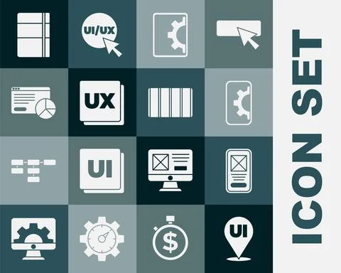 Set UI or UX design, Web development, Website statistic, Sketchbook album and イラスト素材
