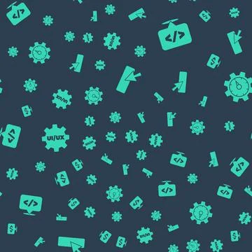 Set UI or UX design, Front end development, and Website statistic on seamless イラスト素材