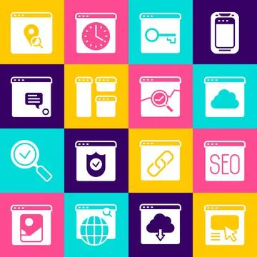 Set UI or UX design, Cloud technology data transfer, Secure your site with HTTPS Illustration