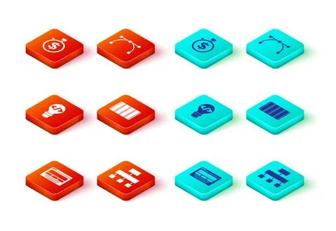 Set UI or UX design, Site map, Front end development, Color palette guide Illustrazione stock