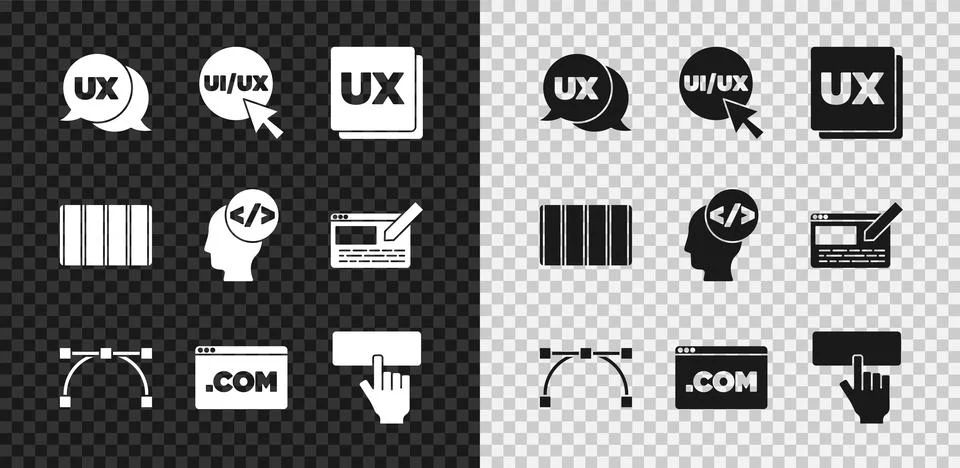 Set UI or UX design, Bezier curve, Keyboard, Color palette guide and Front end Stock Illustration