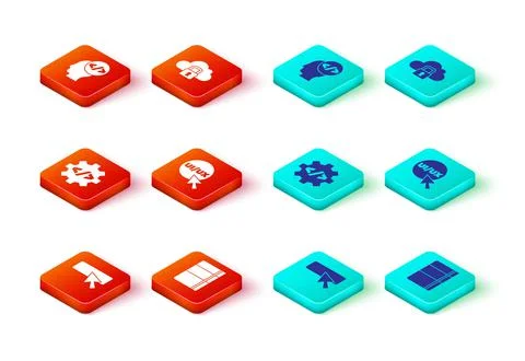 Set UI or UX design, Sketchbook album, Front end development, Cloud computing Stock Illustration