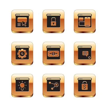 Set UI or UX design, Browser window, Online shopping on screen, setting, Web Illustrazione stock