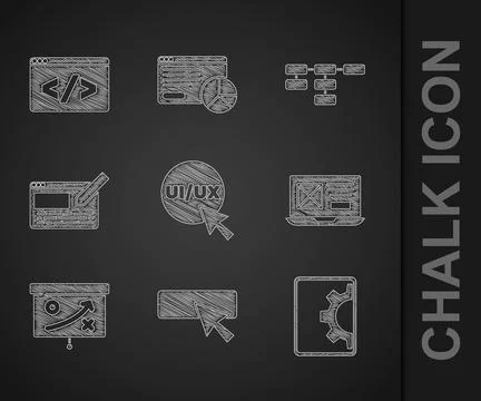 Set UI or UX design, Web development, Planning strategy concept, Site map and Illustrazione stock