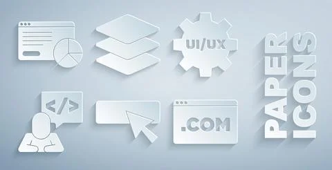 Set UI or UX design, Front end development, Layers and Website statistic ic.. イラスト素材