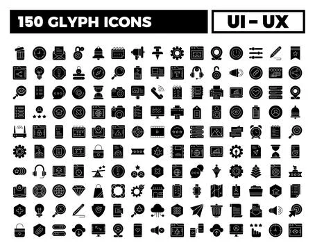 Set of UI UX icons. Vector Illustration. Illustrazione stock