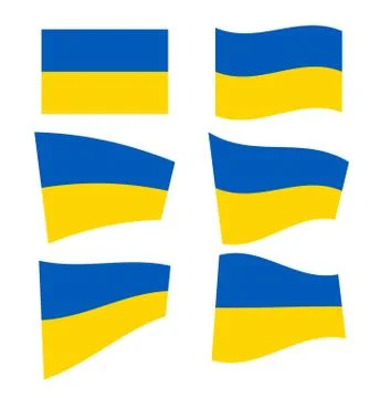 Set of ukrainian flags Stock Illustration