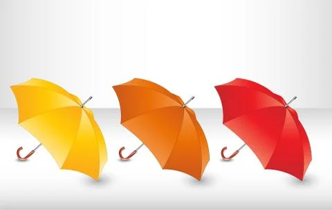 Set with umbrellas. Stock Illustration