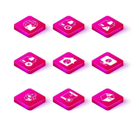 Set Unboxing, Delete envelope, Carton cardboard, Home delivery services Stock Illustration