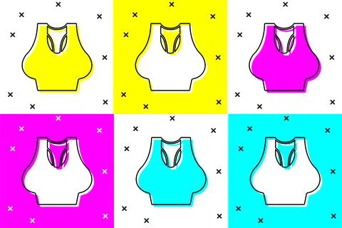 Set Undershirt icon isolated on color background. Vector Stock Illustration
