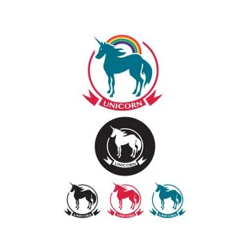 Set of unicorn icons Stock Illustration