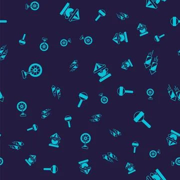 Set Unicycle, Firework rocket, Attraction carousel and Lollipop on seamless.. イラスト素材