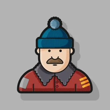 A set of unique characters contour different people in different styles Stock Illustration