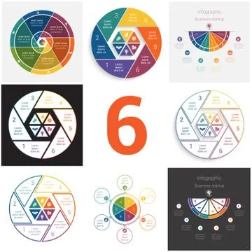 Set universal elements for templates Infographics cyclic conceptual processes Illustrazione stock