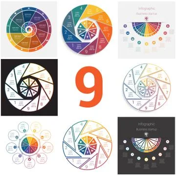 Set universal elements for templates Infographics cyclic conceptual processes Stock Illustration