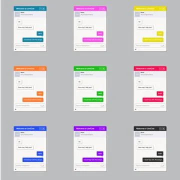 The set of universal live chat windows Stock Illustration