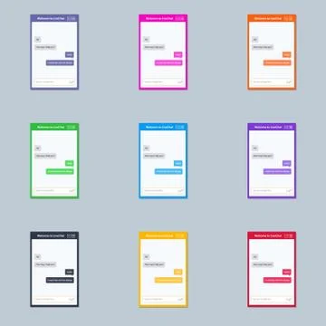 The set of universal live chat windows for websites. Stock Illustration