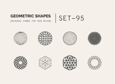 Set of universal minimal geometric Illustrazione stock