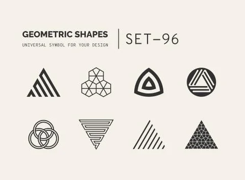 Set of universal minimal geometric Stock Illustration