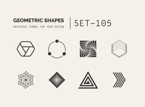 Set of universal minimal geometric Illustrazione stock