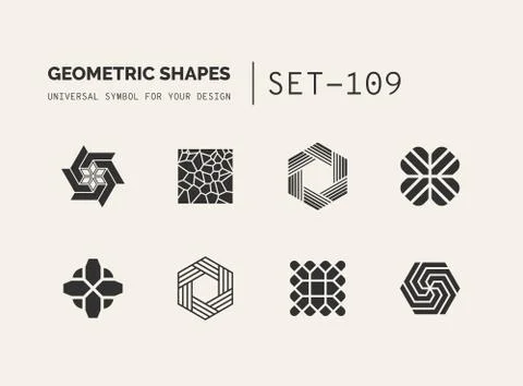 Set of universal minimal geometric Stock Illustration