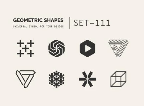 Set of universal minimal geometric Illustrazione stock