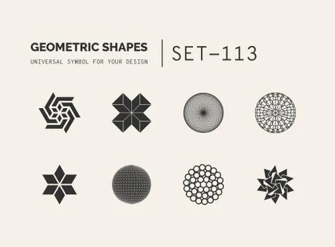 Set of universal minimal geometric Illustrazione stock