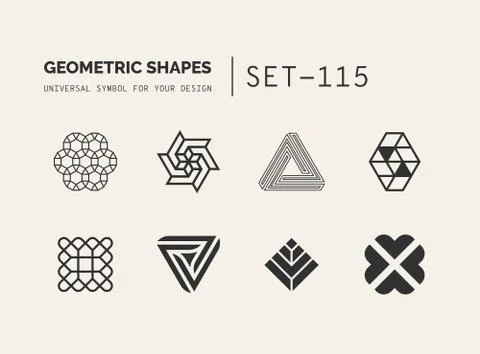 Set of universal minimal geometric Illustrazione stock