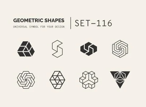 Set of universal minimal geometric Illustrazione stock