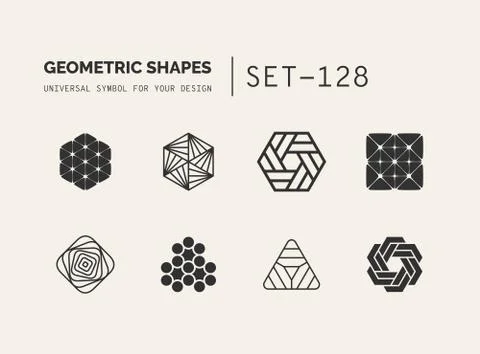 Set of universal minimal geometric Stock Illustration