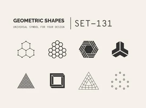 Set of universal minimal geometric Stock Illustration